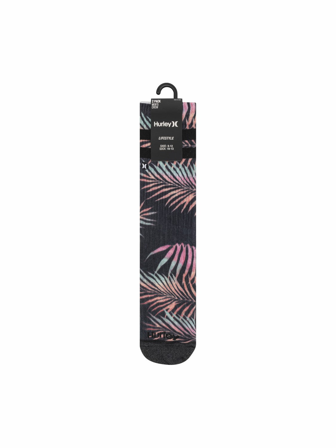 Extended Terry Crew Socks (2 Pack) Black - Hurley