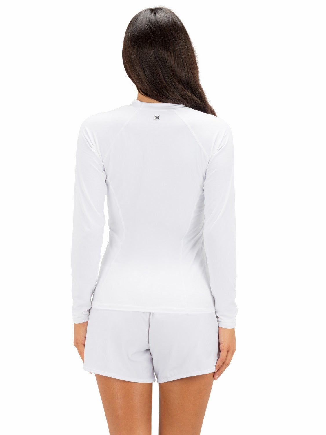One & Only Solid Mock Neck Long Sleeve Rashguard White - Hurley