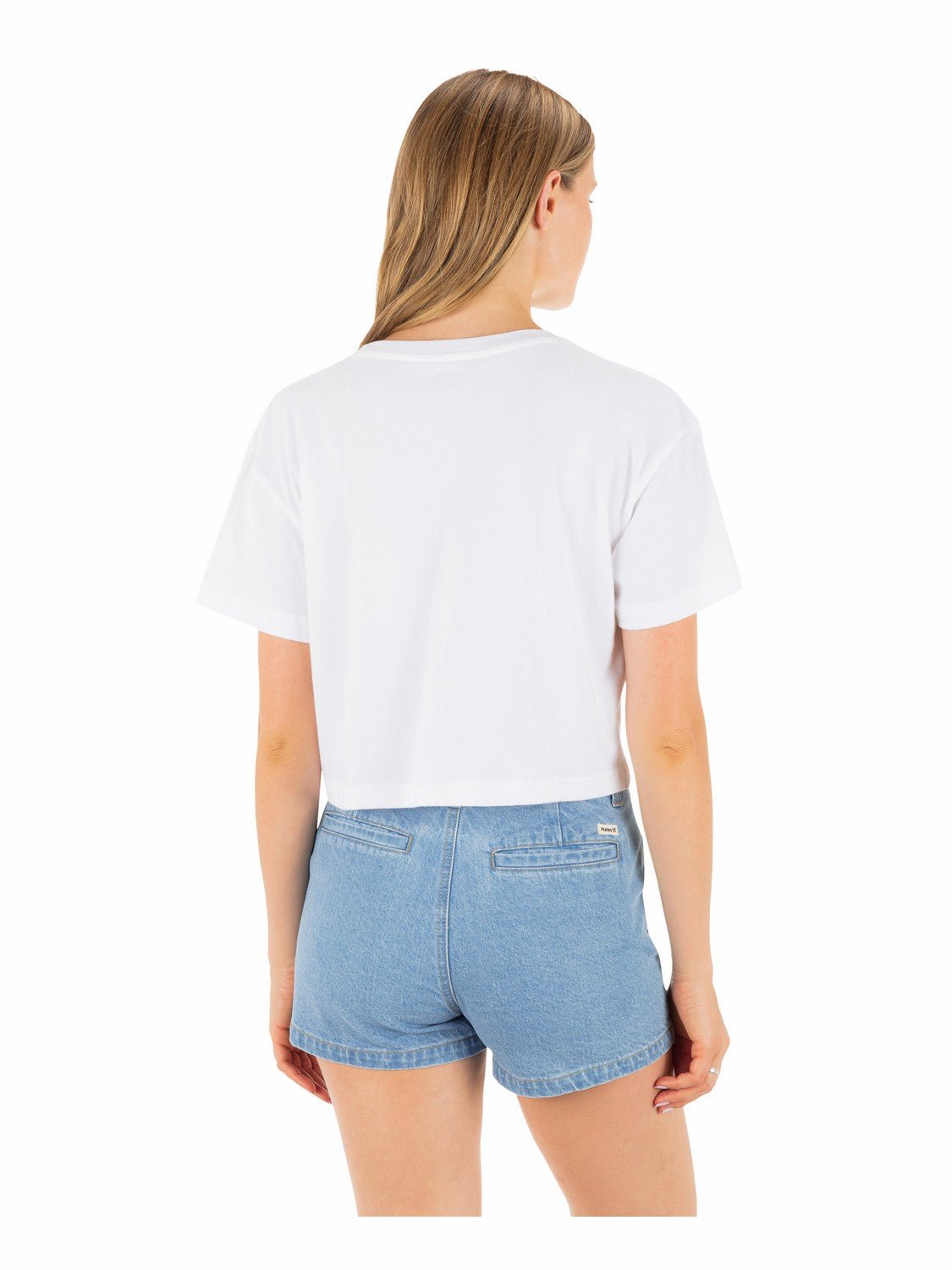 Academy Boxy Crop Tee White - Hurley