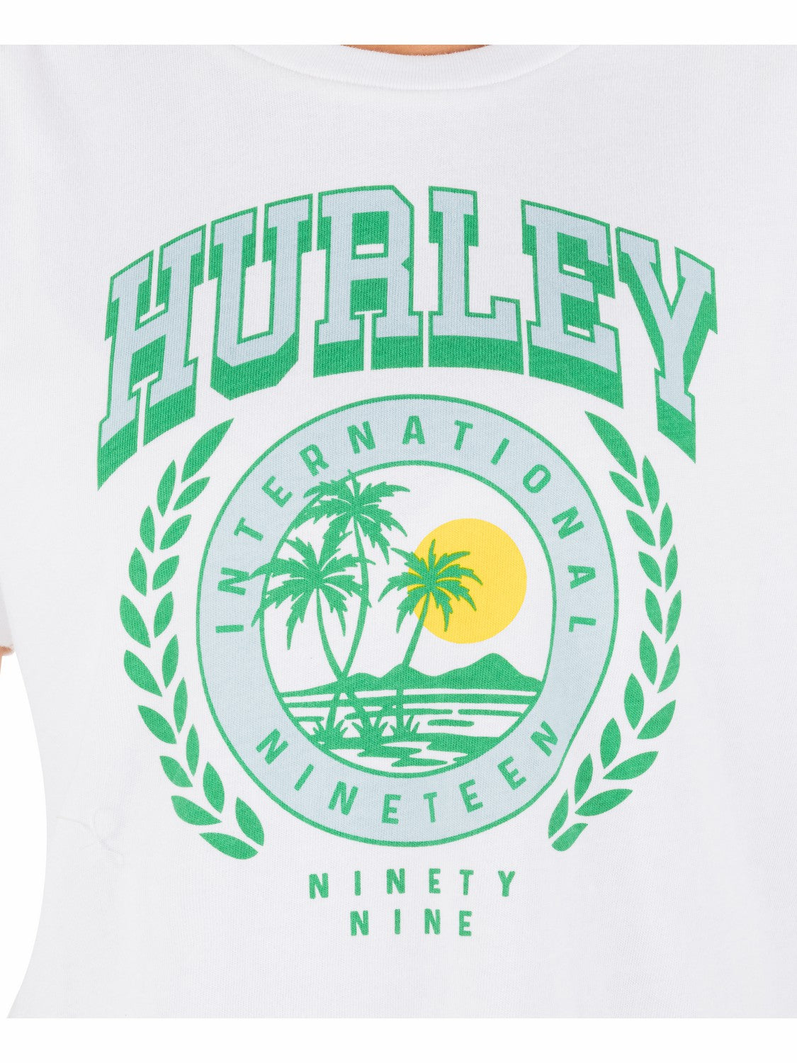 Academy Boxy Crop Tee White - Hurley