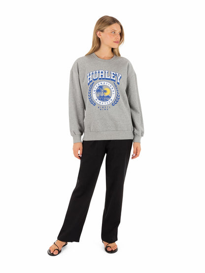 Academy Oversized Crew Grey Heather - Hurley