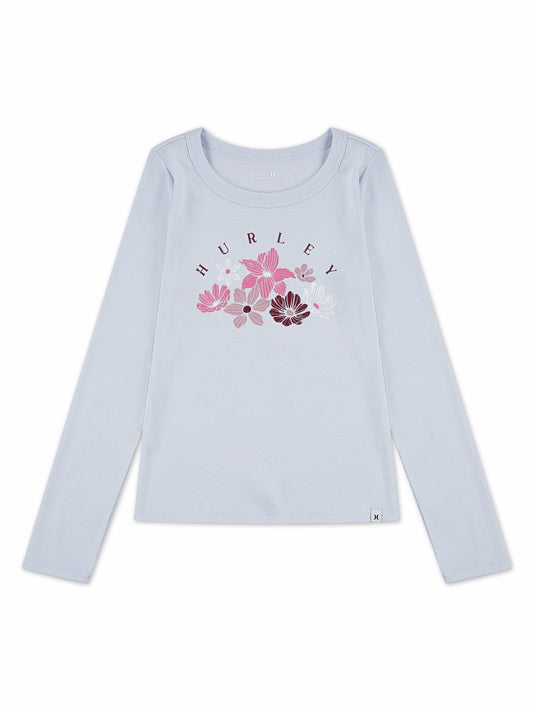 Girls' Floral Tee Moonstone Blue - Hurley