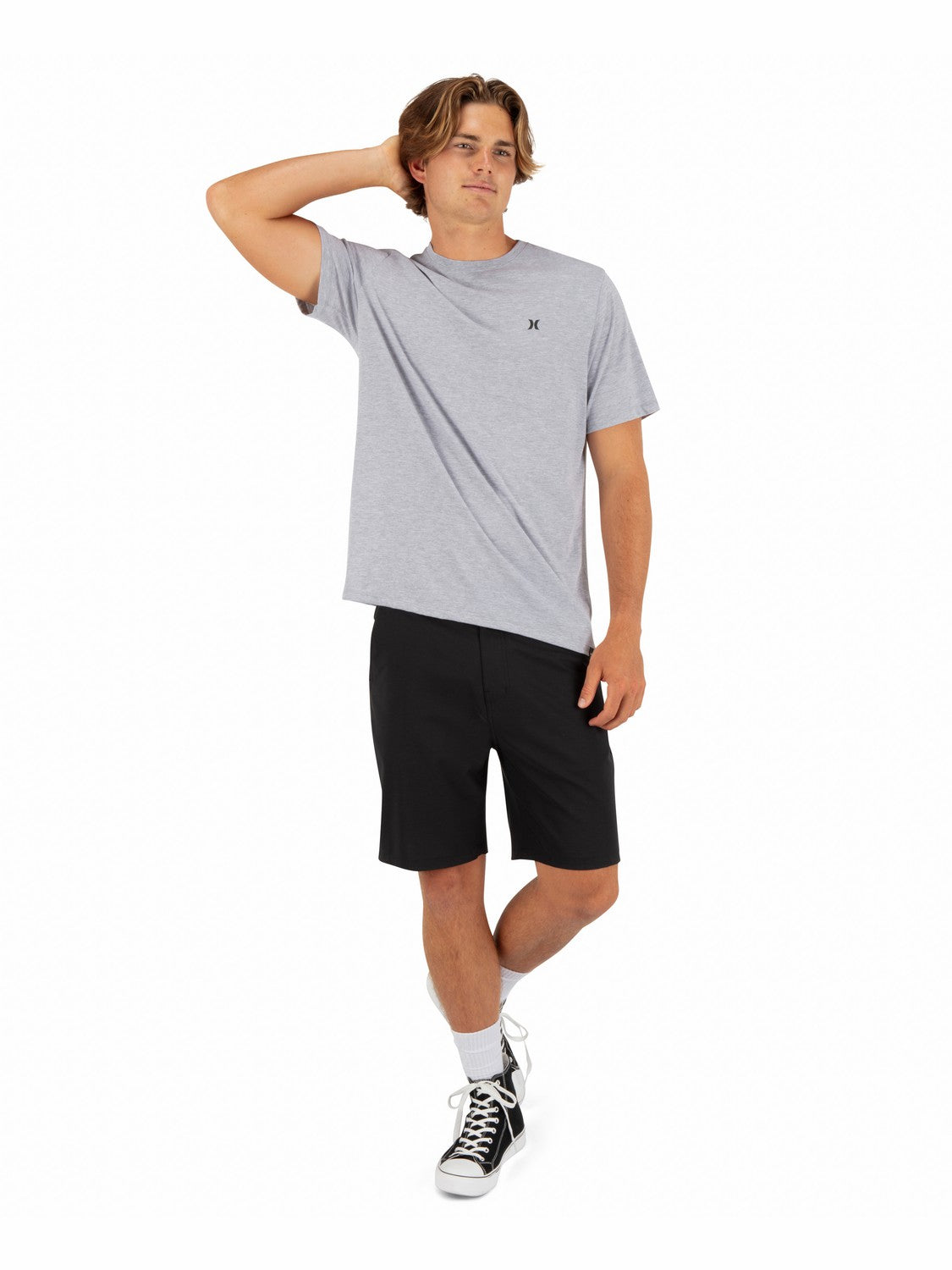Icon Tee Short Sleeve Dark Grey Heather - Hurley