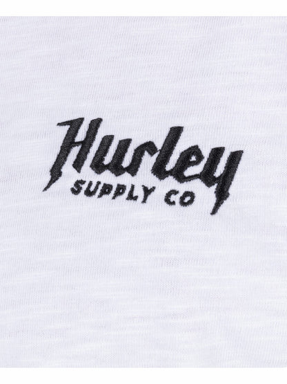 Merchant Henley Short Sleeve White - Hurley