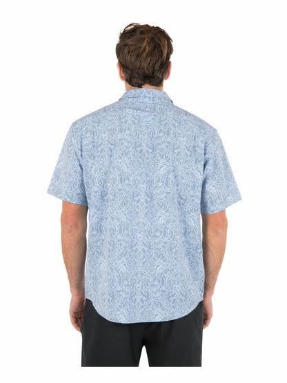 Newport Stretch Short Sleeve Worker Blue - Hurley