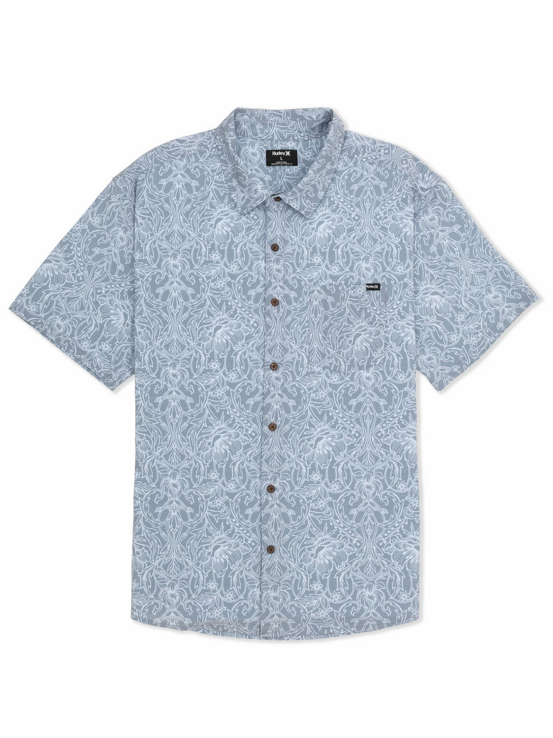 Newport Stretch Short Sleeve Worker Blue - Hurley