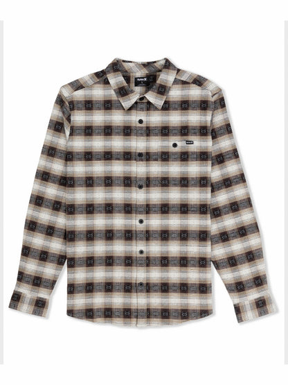 Portland Stretch Flannel Long Sleeve Black - Hurley