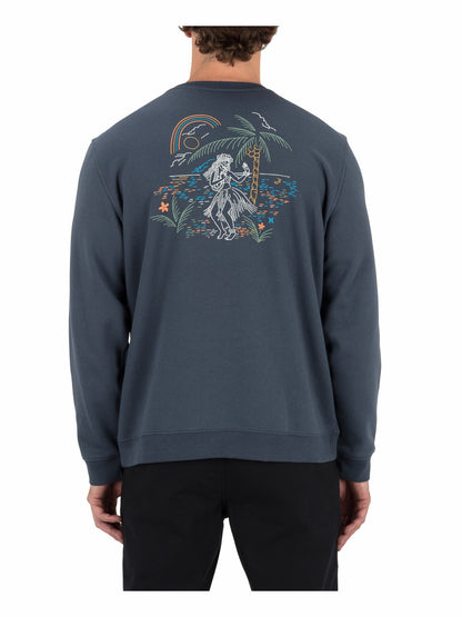 Hula In Paradise Crewneck Sweatshirt Iron Ore - Hurley