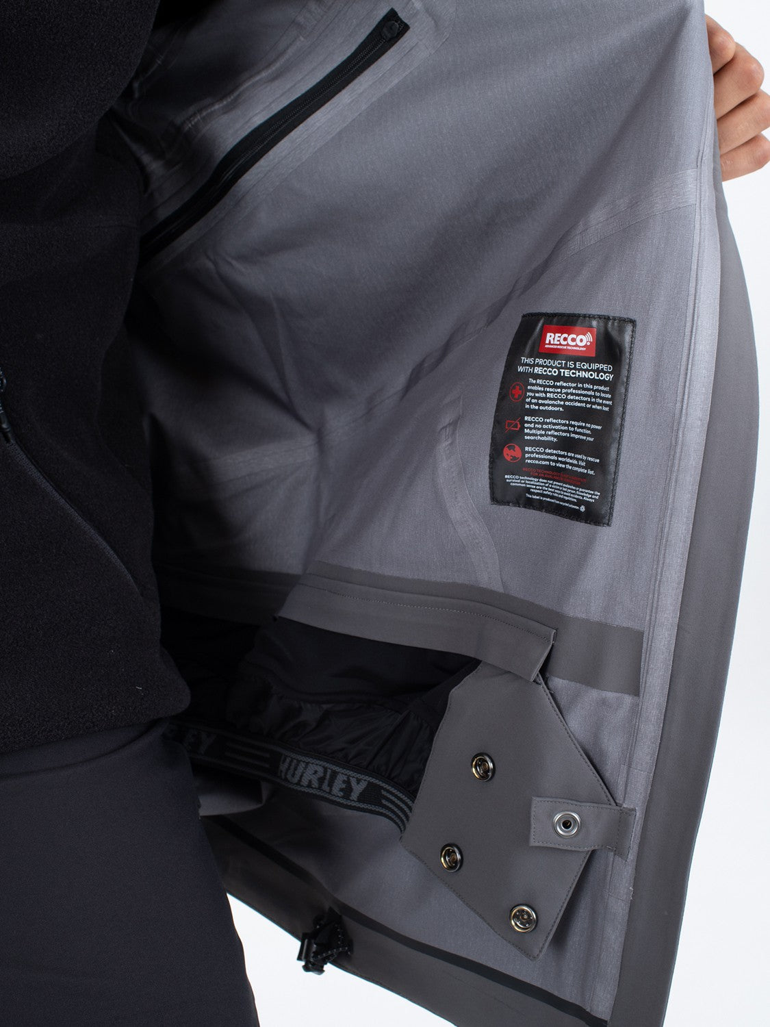 Cream Snow Jacket Dark Stone Grey - Hurley