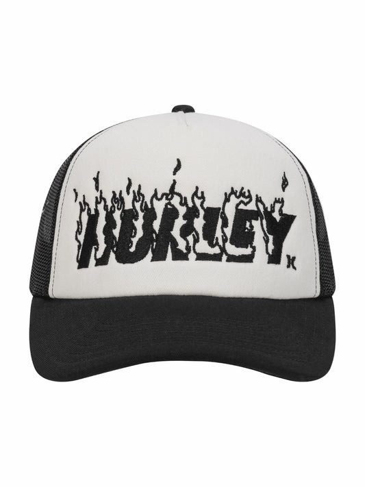 Hurley x Travis Barker Flame Trucker Hat Black/White - Hurley