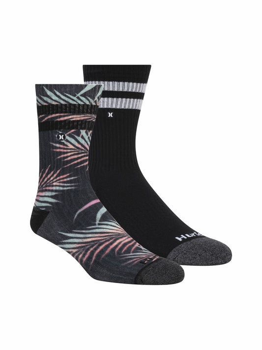 Extended Terry Crew Socks (2 Pack) Black - Hurley