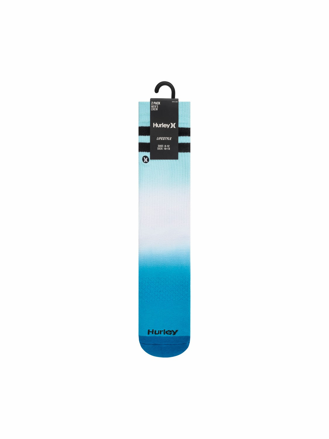 Extended Terry Crew Socks (2 Pack) Blue - Hurley
