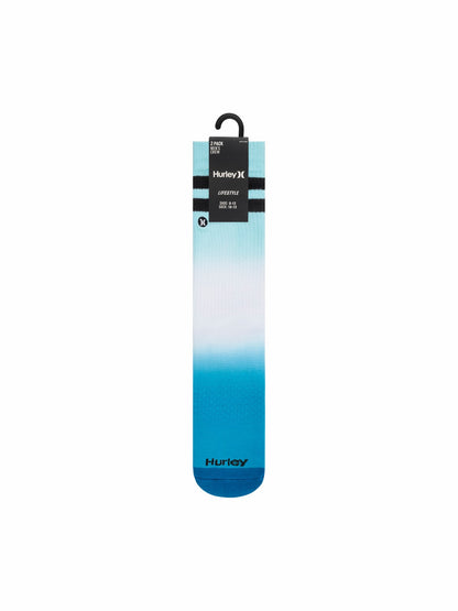 Extended Terry Crew Socks (2 Pack) Blue - Hurley