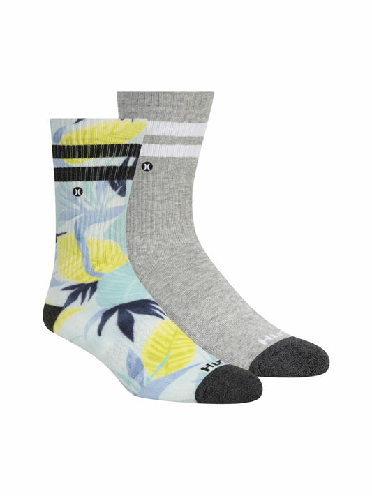 Extended Terry Crew Socks (2 Pack) Light Blue/Pastel - Hurley