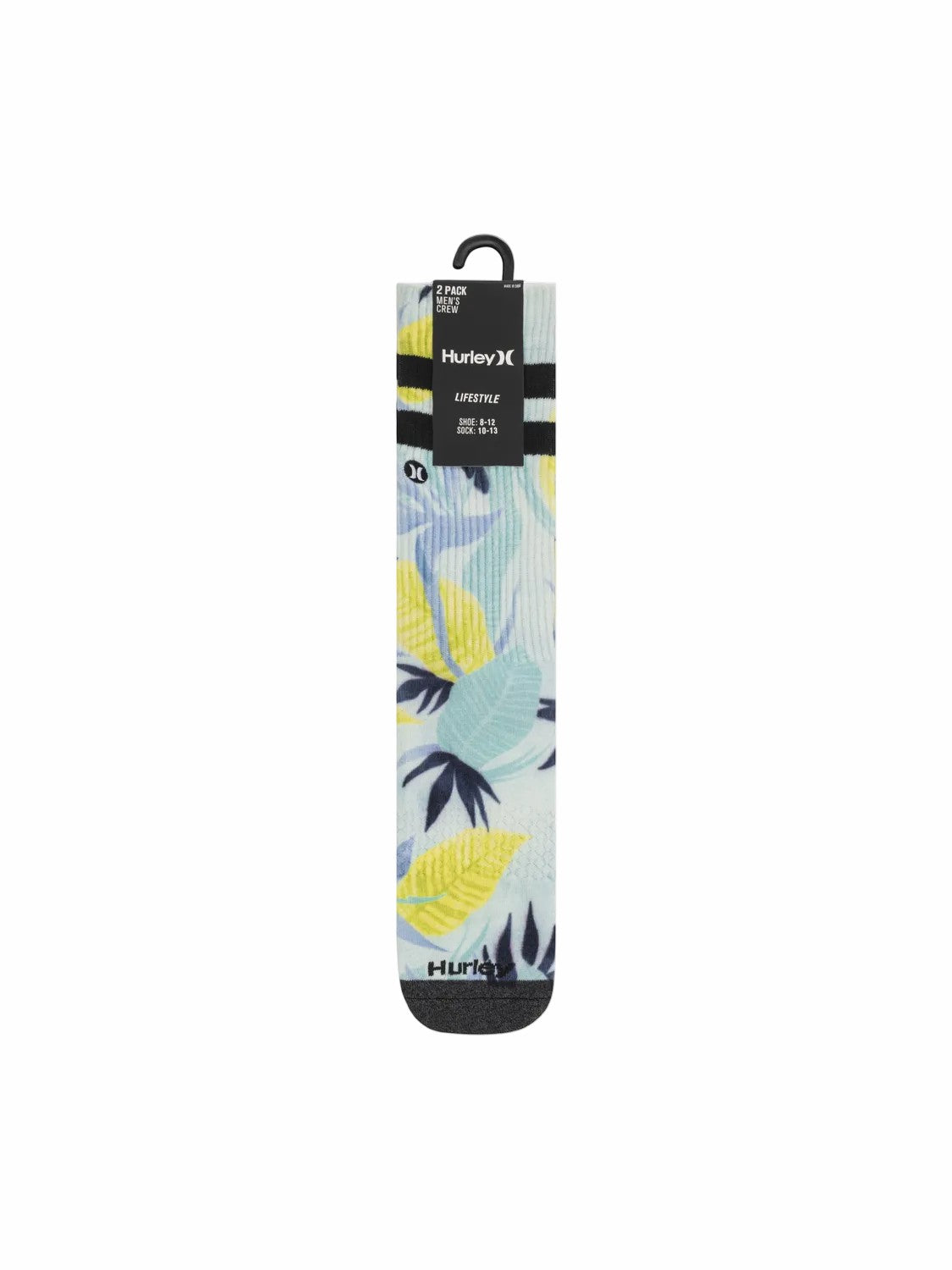 Extended Terry Crew Socks (2 Pack) Light Blue/Pastel - Hurley