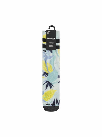 Extended Terry Crew Socks (2 Pack) Light Blue/Pastel - Hurley