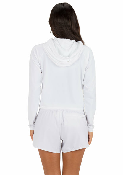 One & Only Solid Long Sleeve Hooded Rashguard White - Hurley