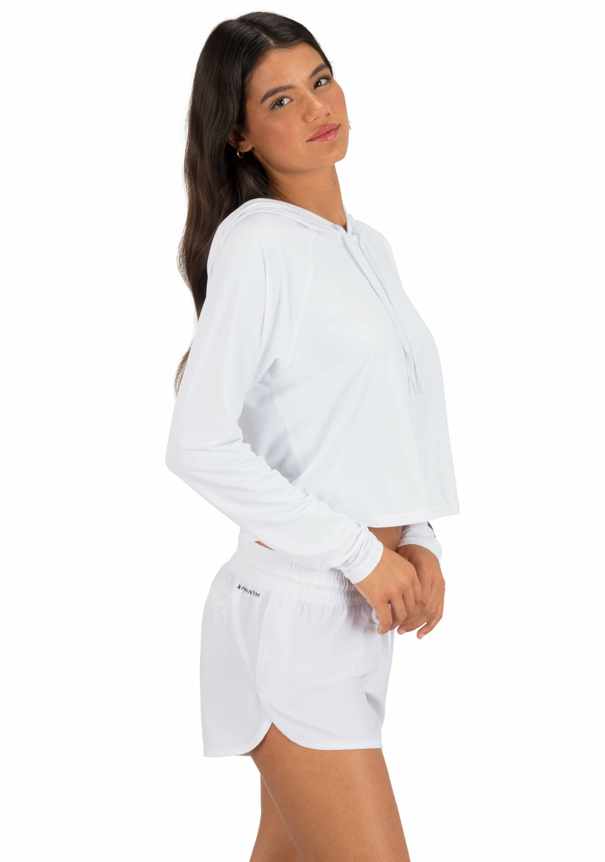 One & Only Solid Long Sleeve Hooded Rashguard White - Hurley