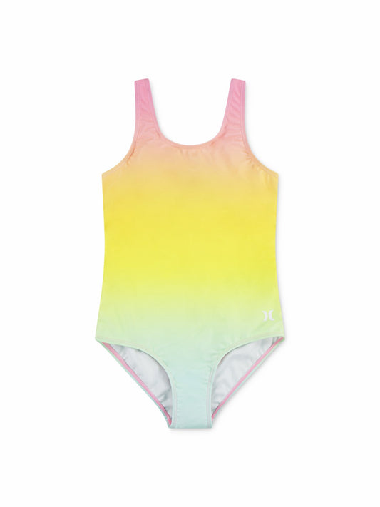 Girls' One Piece With Twist Back Pink Flamingo - Hurley