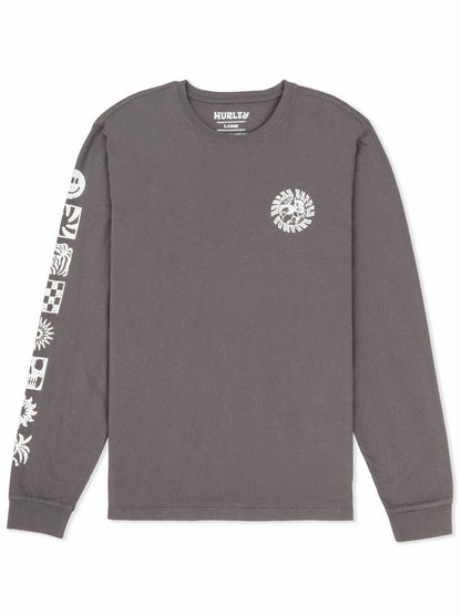 Skull Mandala Long Sleeve Ion Grey - Hurley