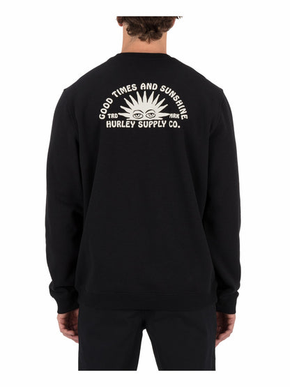 Sunshine Slub Crew Sweatshirt Black - Hurley