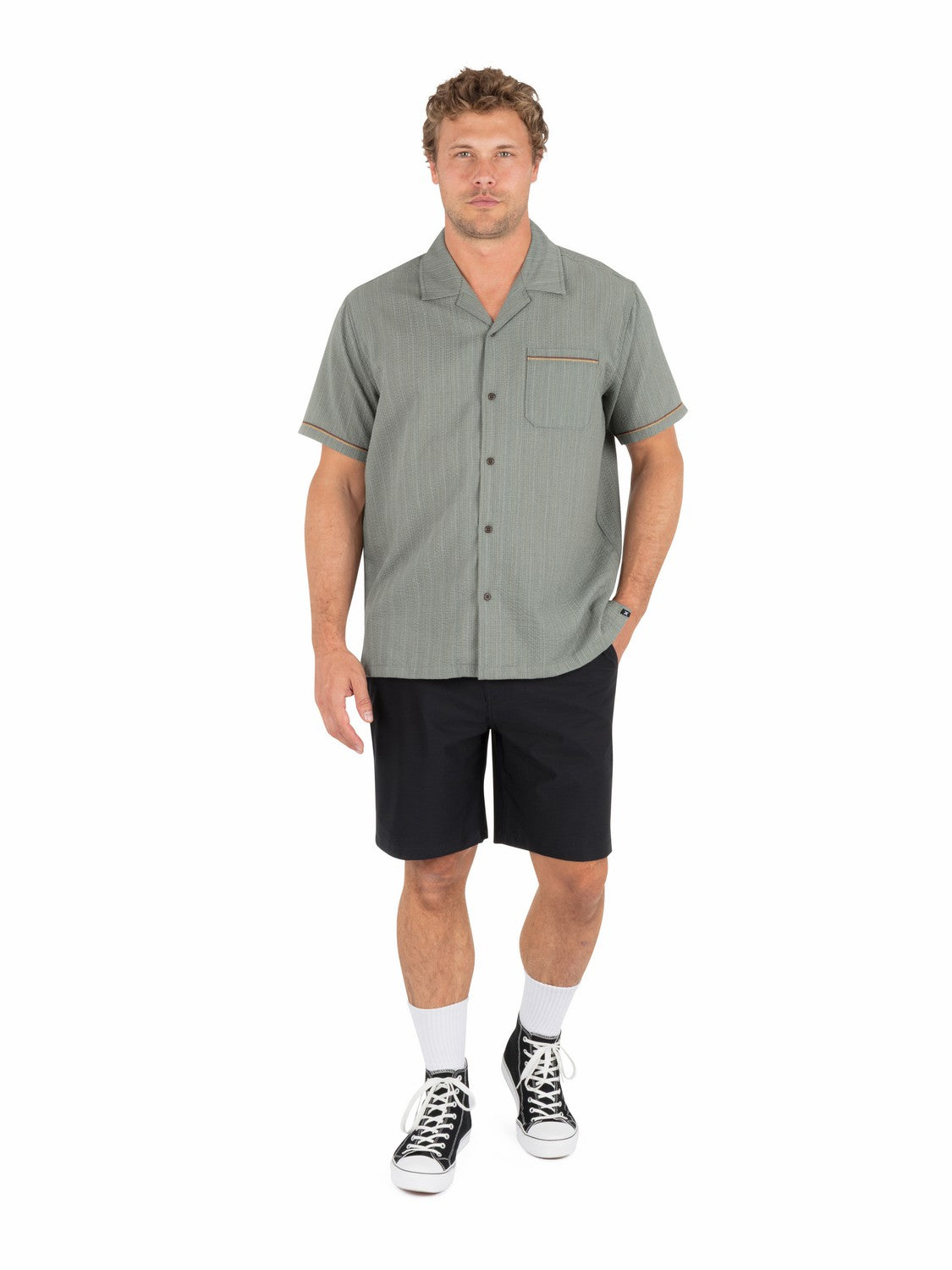 Lay Day Camp Short Sleeve Army - Hurley