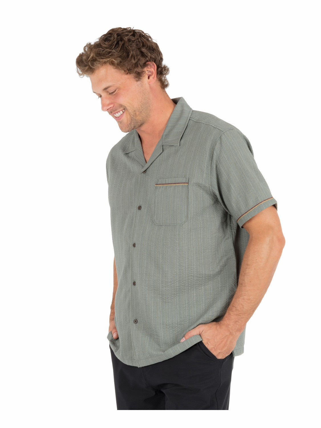 Lay Day Camp Short Sleeve Army - Hurley