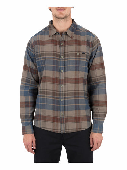 Portland Stretch Flannel Long Sleeve Army - Hurley