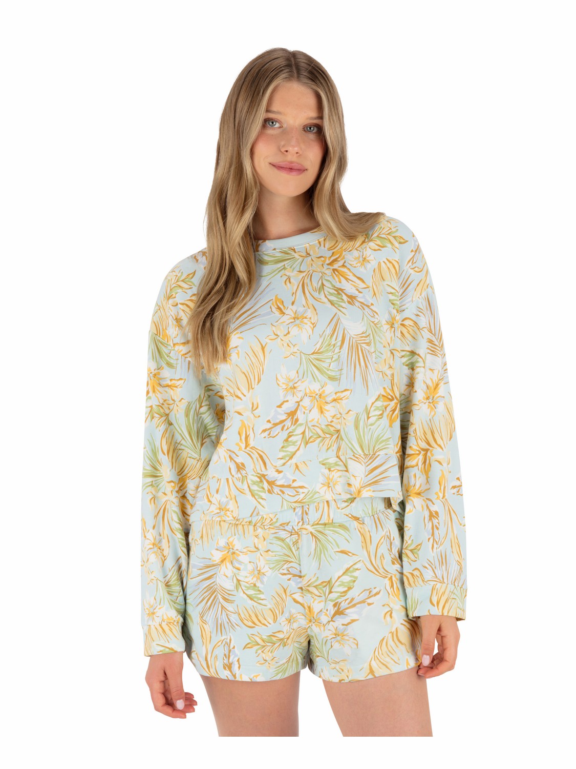 Fall Palms Boxy Crew STARLIGHT BLUE - Hurley