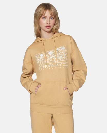 Maui Oversized Hoodie Tan - Hurley