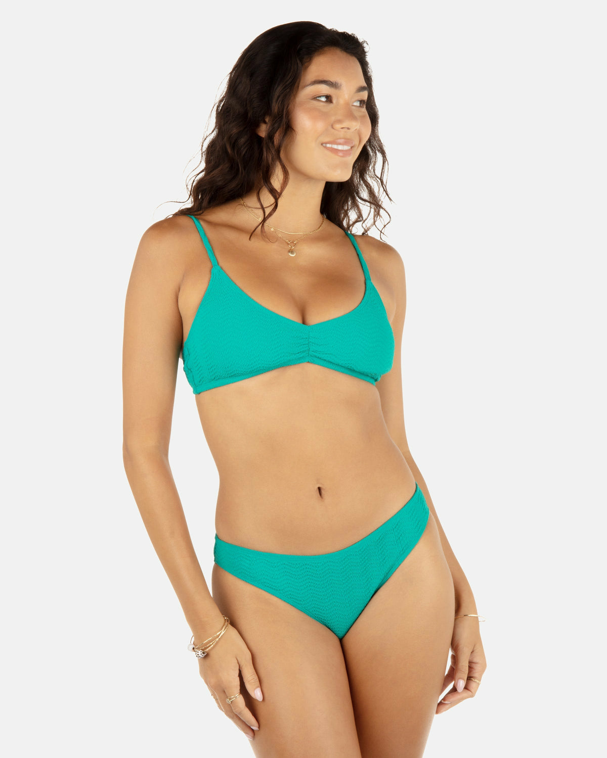Wave Scrunch Moderate Bottom Teal - Hurley