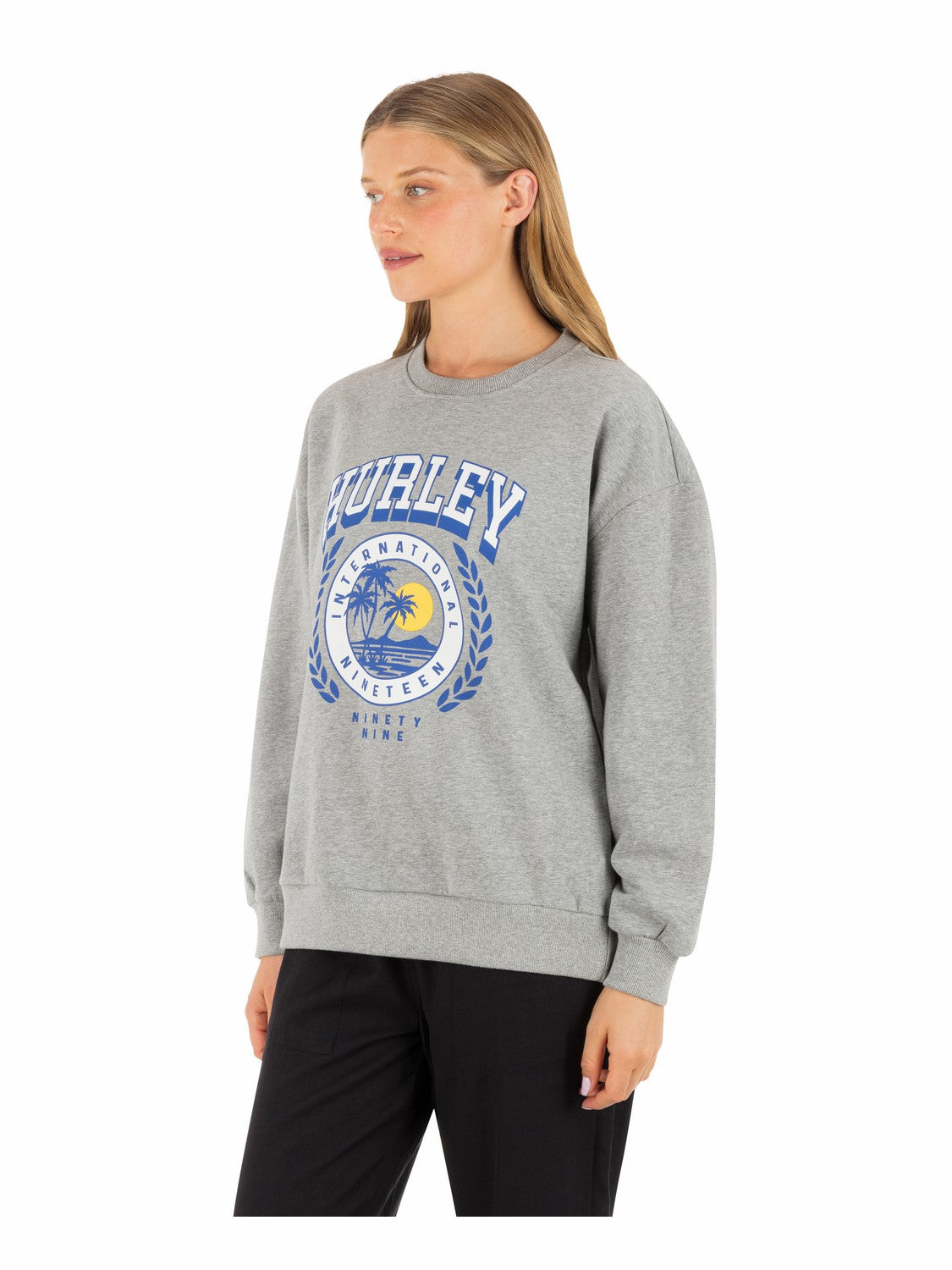 Academy Oversized Crew Grey Heather - Hurley